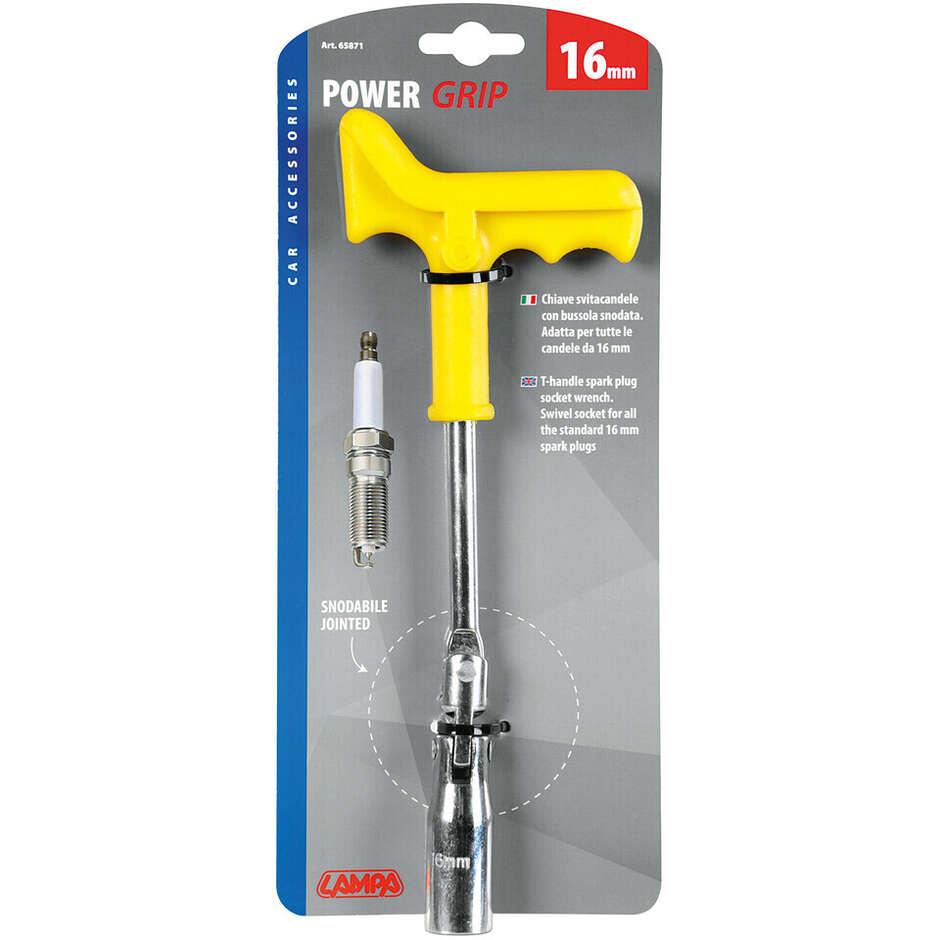 Candle Unscrew Wrench with Jointed Compass Lampa Power Grip 16 mm