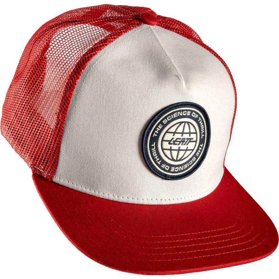 Cappellino con Rete Posteriore e Logo Ricamato Leatt Trucker Rosso