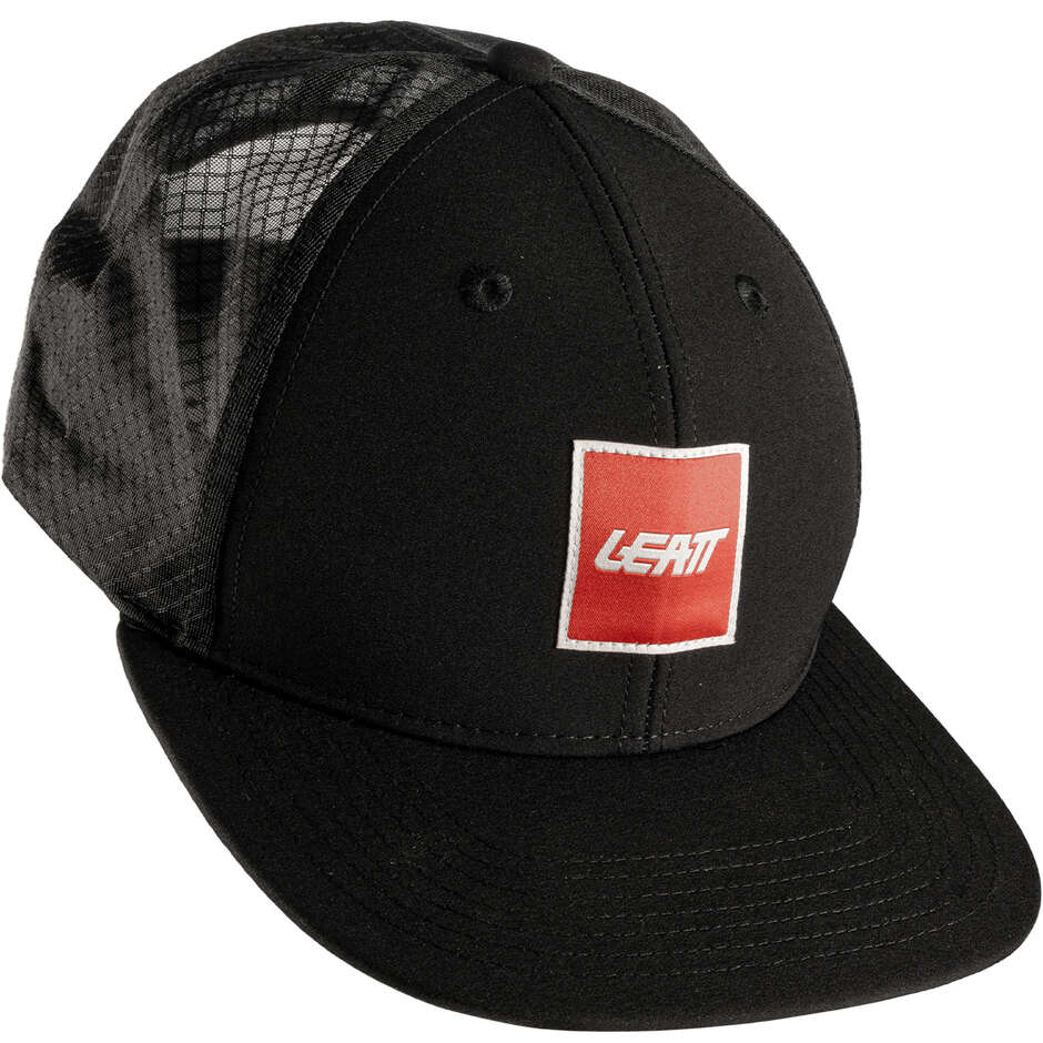 Cappellino Tecnico Traspirante con Rete Posteriore e Visiera Curva Leatt Trucker Tech Nero