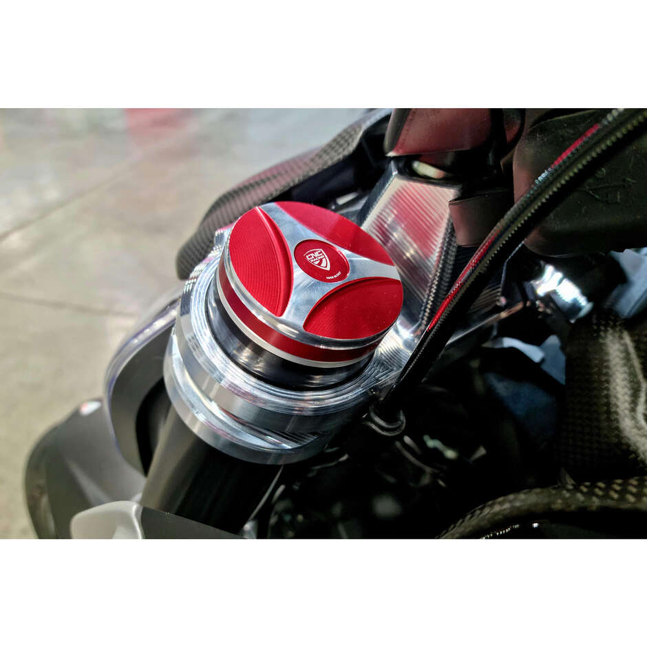 Capuchon de fourche supérieur rouge CNC Racing TE202 pour Ducati Diavel V4