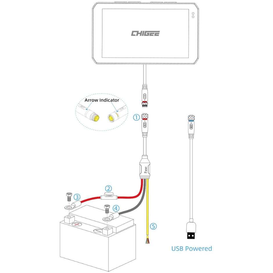 Car Play Moto Chigee AIO-5 Play Sistema Multimediale 