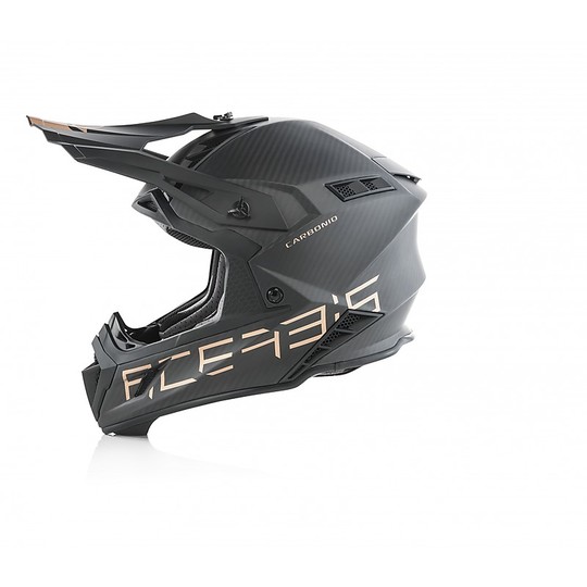 Carbon Cross Enduro Motorcycle Helmet Acerbis STEEL Carbon Black Gold