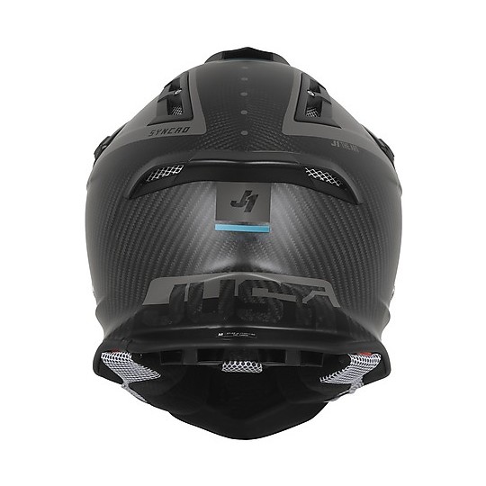 Carbon Cross Enduro Motorcycle Helmet Just1 J12 SYNCRO Carbon Black Matt Turquoise