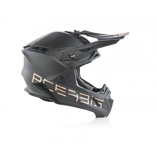 Carbon Cross Enduro Motorradhelm Acerbis STEEL Carbon Schwarz Gold