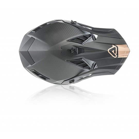 Carbon Cross Enduro Motorradhelm Acerbis STEEL Carbon Schwarz Gold