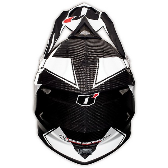 Carbon Helmet Cross Enduro Carbon Fiber O'Show FM Racing APEX Black White