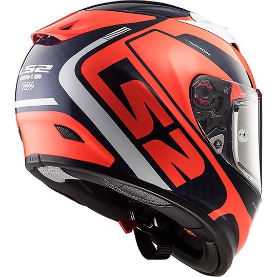 Carbon Integral Helmet Ls2 FF323 Arrow Evo Sting Blue Orange Fluo