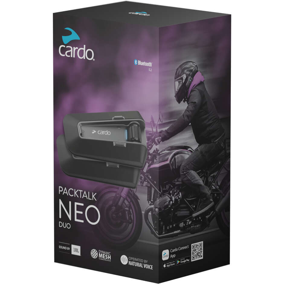 Cardo PACKTALK NEO DUO Bluetooth Motorcycle Intercom Pair - Double