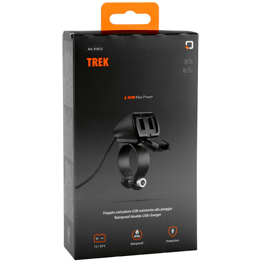 Caricatore 2 USB da Manubrio Lampa 91812 TREK 