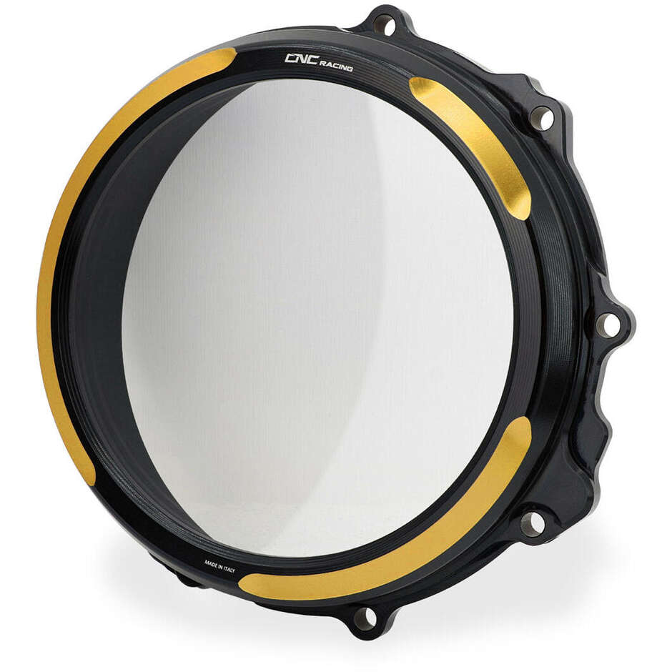 Carter d'embrayage transparent CA300 MV Agusta - Commande hydraulique - Bicolore CNC Racing Noir Or