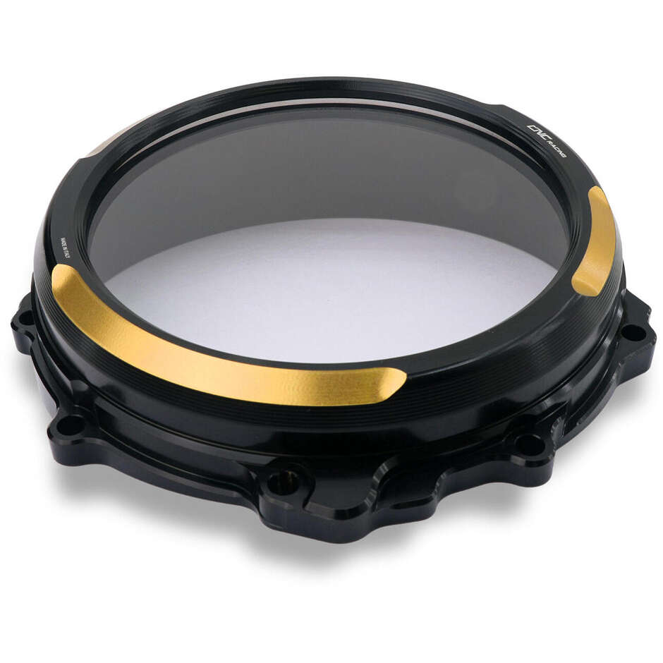 Carter d'embrayage transparent CA300 MV Agusta - Commande hydraulique - Bicolore CNC Racing Noir Or
