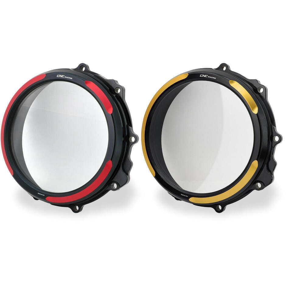 Carter d'embrayage transparent CA300 MV Agusta - Commande hydraulique - Bicolore CNC Racing Noir Or
