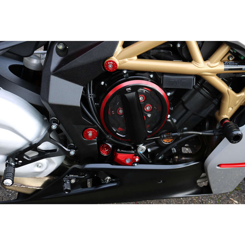 Carter frizione trasparente CA301 MV Agusta - comando a filo - Bicolor CNC Racing Nero Rosso