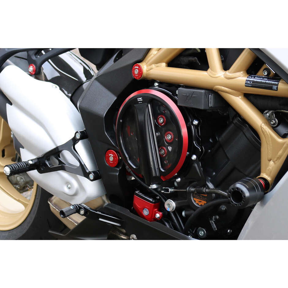 Carter frizione trasparente CA301 MV Agusta - comando a filo - Bicolor CNC Racing Nero Rosso