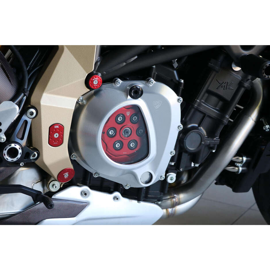 Carter frizione trasparente CA302 MV AGUSTA 4 CILINDRI CNC Racing Argento