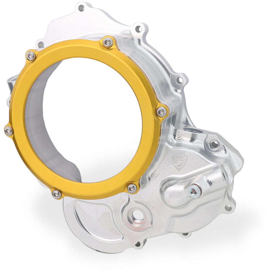 Carter trasparente CA510 per frizioni ad olio Ducati BICOLOR CNC Racing Argento Oro