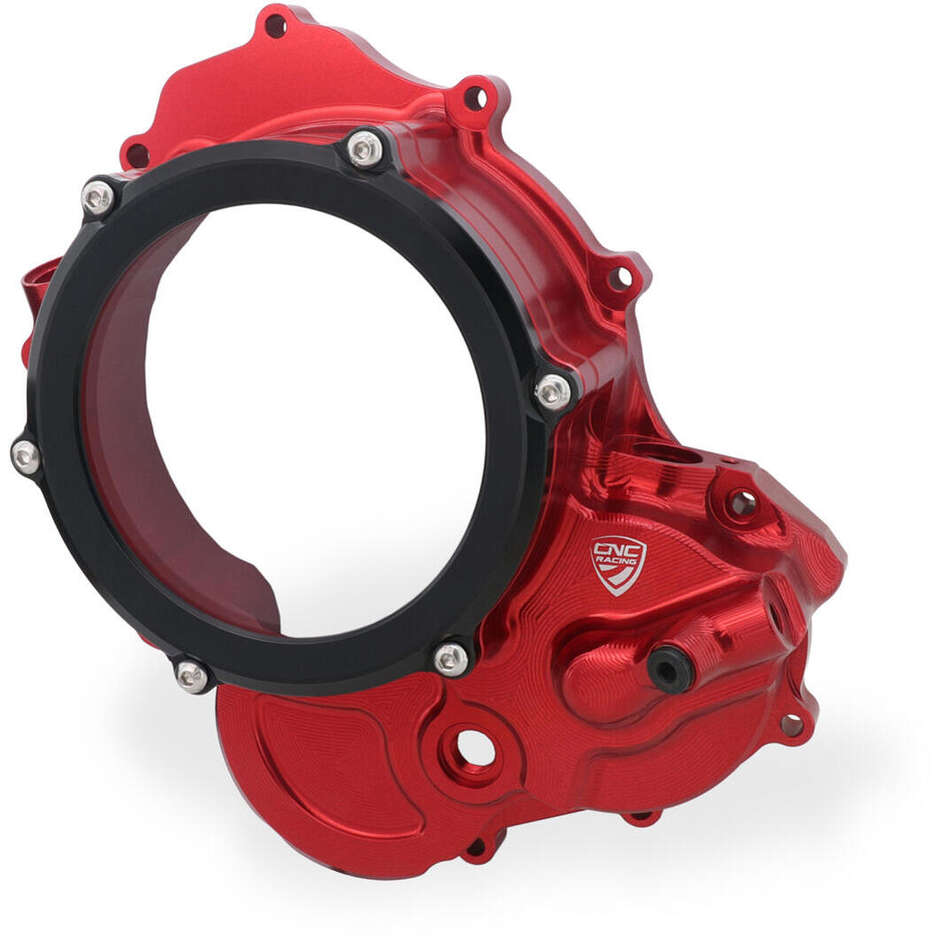 Carter trasparente CA510 per frizioni ad olio Ducati BICOLOR CNC Racing Rosso Nero