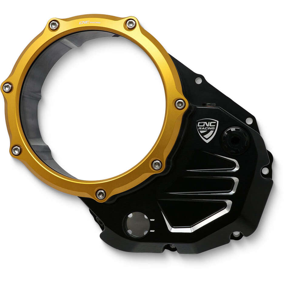 Carter Trasparente Frizioni ad Olio Ducati BICOLOR CNC Racing Nero Oro