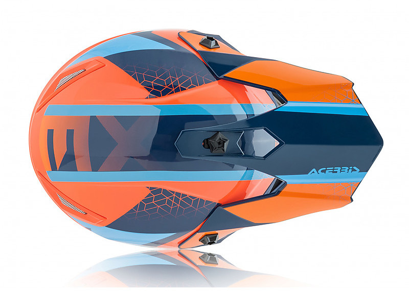 Casco Bambino Moto Cross Enduro Acerbis STEEL JUNIOR Arancio Blu Vendita  Online 