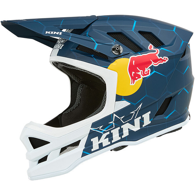Casco Bici MTB Integrale Kini Red Bull DHC 1.0 Blu Bianco taglia unica