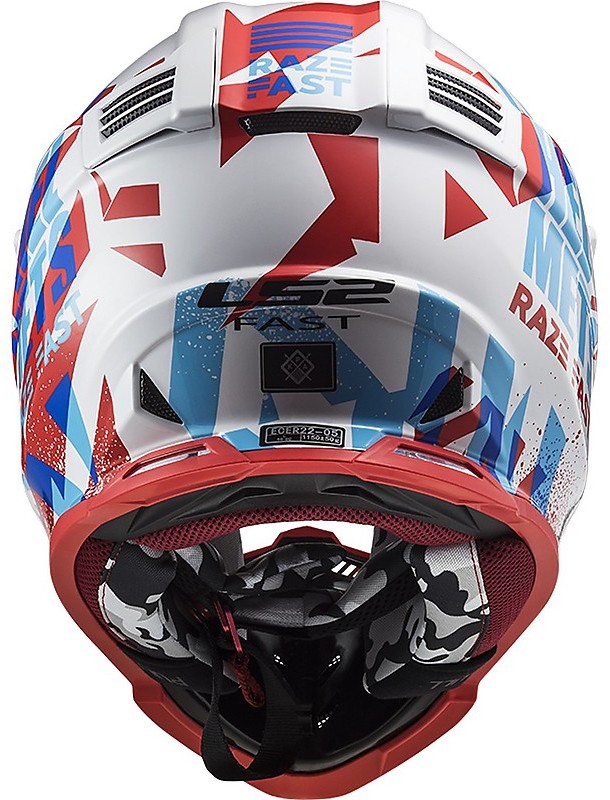 Unisex Rosso/Bianco LS2 404373302S Casco Motocross MX437 Fast Evo Funky S 