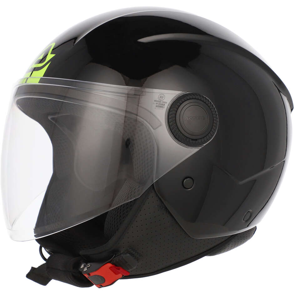 Casco da Moto Jet ACERBIS BREZZA Nero Giallo