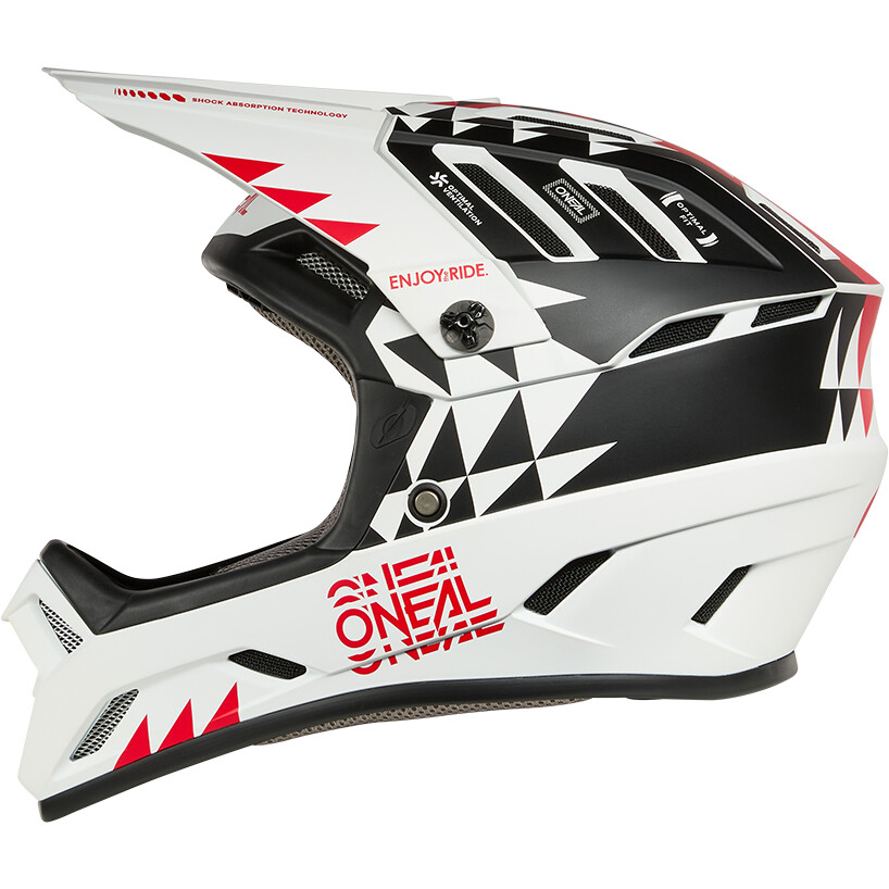 Casco Integrale Bici O'NEAL BACKFLIP KNOX Bianco Nero Rosso