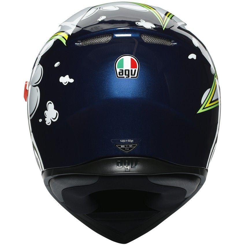 Casco Integrale Doppia Visiera Moto Agv K3 SV Multi bubble Blu Bianco Giallo