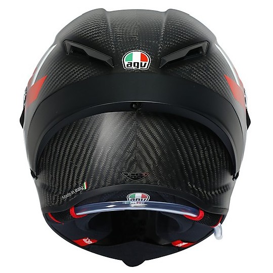 Casco Integrale in Carbonio Moto AGV PISTA GP RR Multi COMPETIZIONE Carbon Bianco Rosso Omologato FIM
