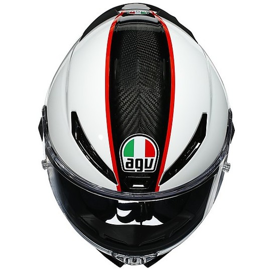 Casco Integrale in Carbonio Moto AGV PISTA GP RR Multi SCUDERIA Carbon Bianco Rosso Omologato FIM