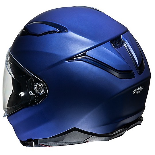 Casco Integrale In Fibra Doppia Visiera Moto HJC F70 Semi Opaco Blu Metallic