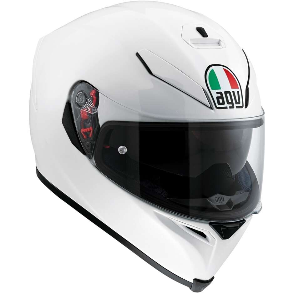 Casco Integrale in Fibra Moto AGV K5 S Mono Bianco Lucido