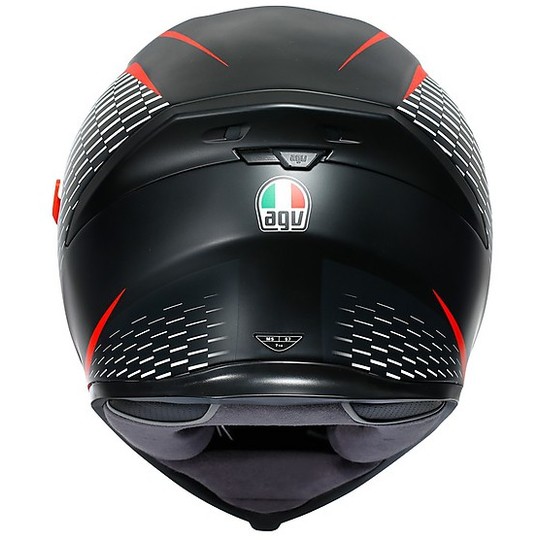 Casco Integrale in Fibra Moto AGV K5 S Multi THUNDER Nero Bianco Rosso Opaco