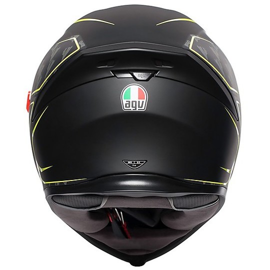 Casco Integrale in Fibra Moto AGV K5 S Multi TORNADO Nero Giallo Fluo