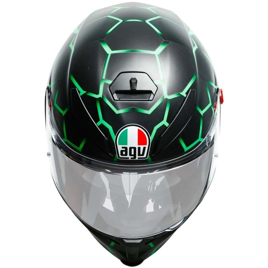 Casco Integrale in Fibra Moto AGV K5 S Multi VULCANUM Nero Verde