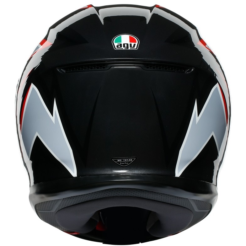 Casco Integrale in Fibra Moto AGV K6 Multi FLASH Nero Grigio Rosso