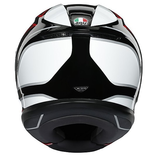 Casco Integrale in Fibra Moto AGV K6 Multi HYPHEN Nero Rosso Bianco