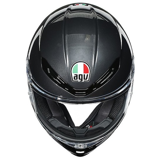 Casco Integrale in Fibra Moto AGV K6 Multi MINIMAL Nero Gunmetal Giallo Fluo