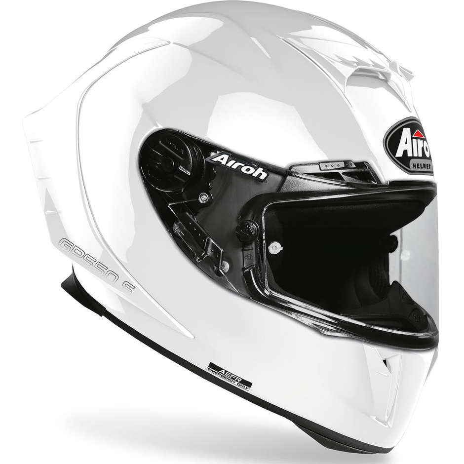 Casco Integrale in Fibra Moto Airoh GP550 S Color Bianco Lucido