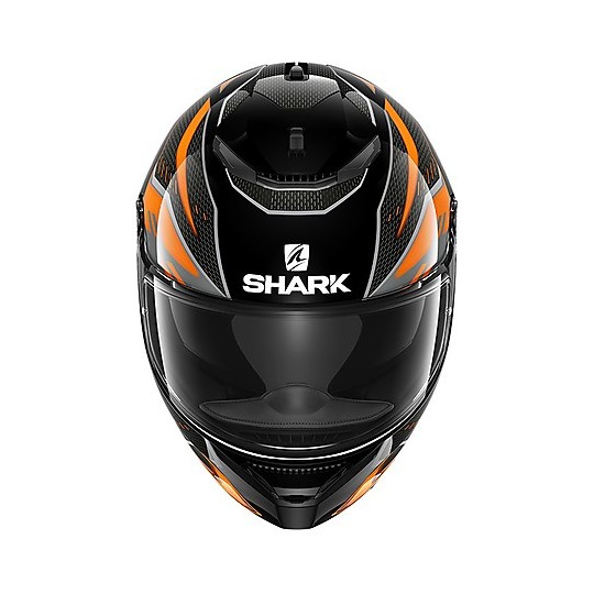 Casco Integrale In Fibra Moto Shark SPARTAN 1.2 Antheon Nero Arancio 