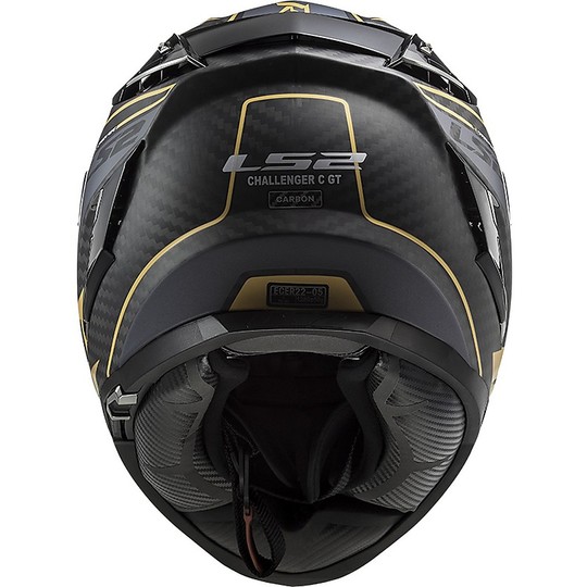 Casco Integrale Moto In Carbonio Touring Ls2 FF327 CHALLENGER C Grid Carbon Oro Opaco