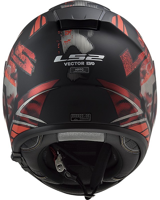 Casco Integrale Moto In HPFC Ls2 FF397 VECTOR EVO Stencil Nero Rosso Opaco  Vendita Online 