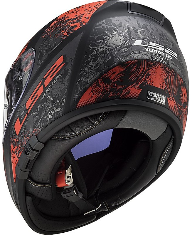 Casco Integrale Moto In HPFC Ls2 FF397 VECTOR EVO Swipe Nero Rosso Opaco  Vendita Online 