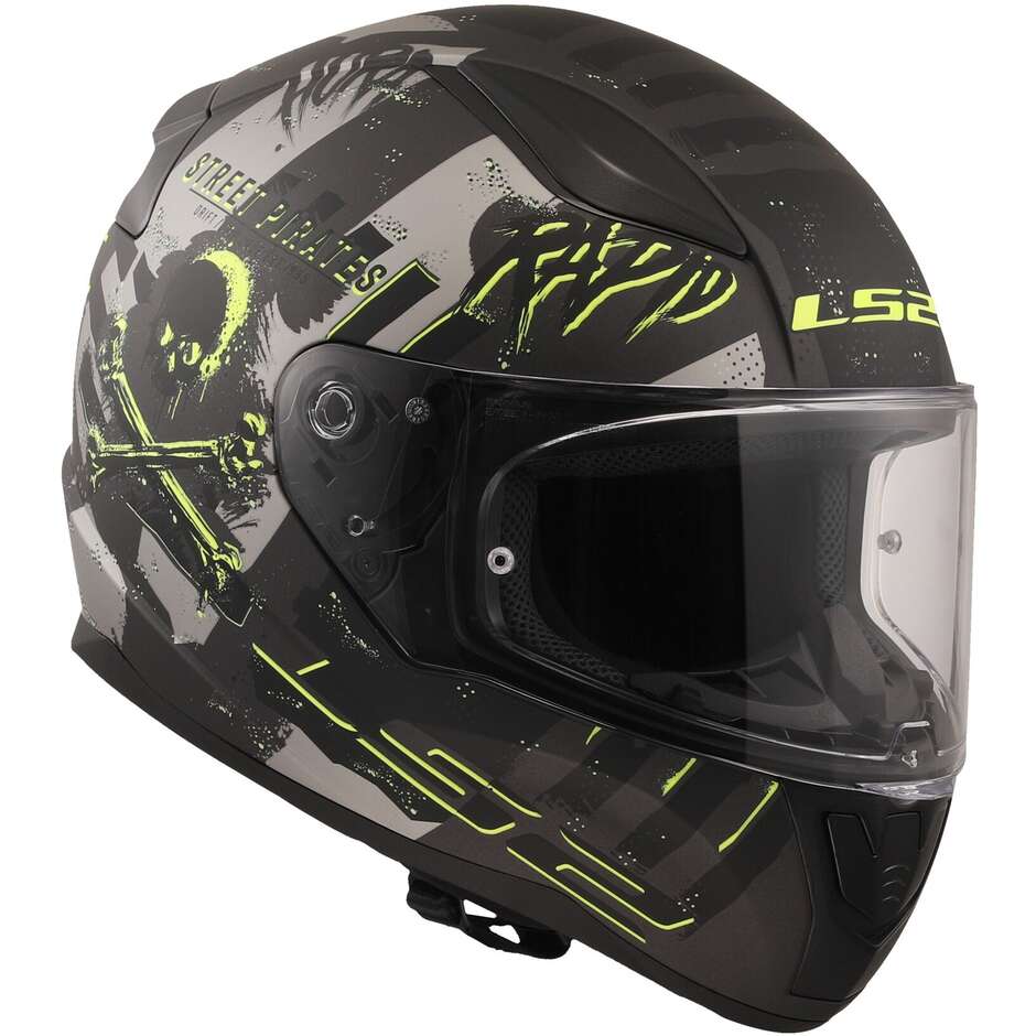Casco Integrale Moto Ls2 FF353 RAPID 2 Pirates Titanio Opaco