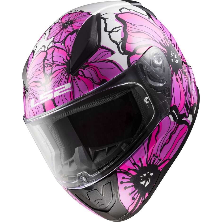 Casco Integrale Moto Ls2 FF353 RAPID 2 Poppies Rosa 