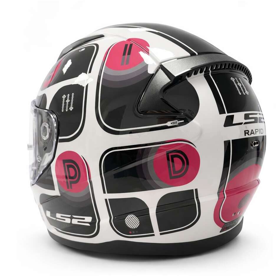 Casco Integrale Moto Ls2 FF353 RAPID BRICK Nero Rosa