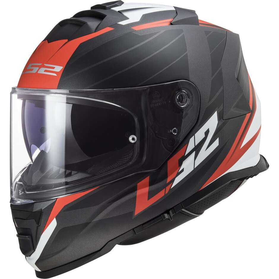 Casco Integrale Moto Ls2 FF800 STORM 2 NERVE Nero Rosso Opaco