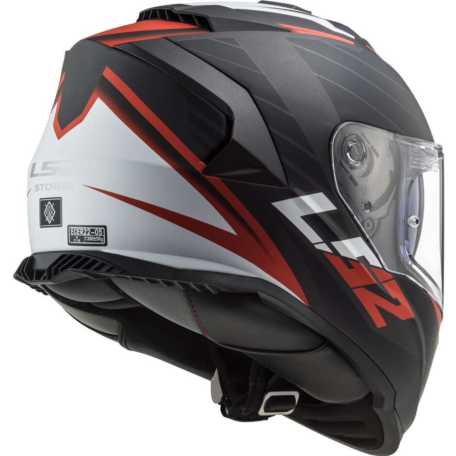 Casco Integrale Moto Ls2 FF800 STORM 2 NERVE Nero Rosso Opaco