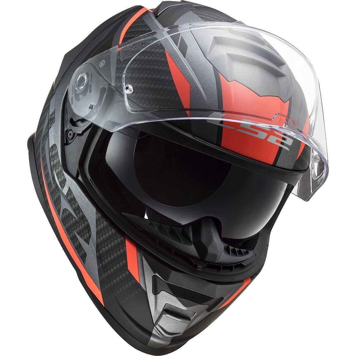 Casco Integrale Moto Ls2 FF800 STORM 2 RACER Titanio Opaco Arancio Vendita  Online 