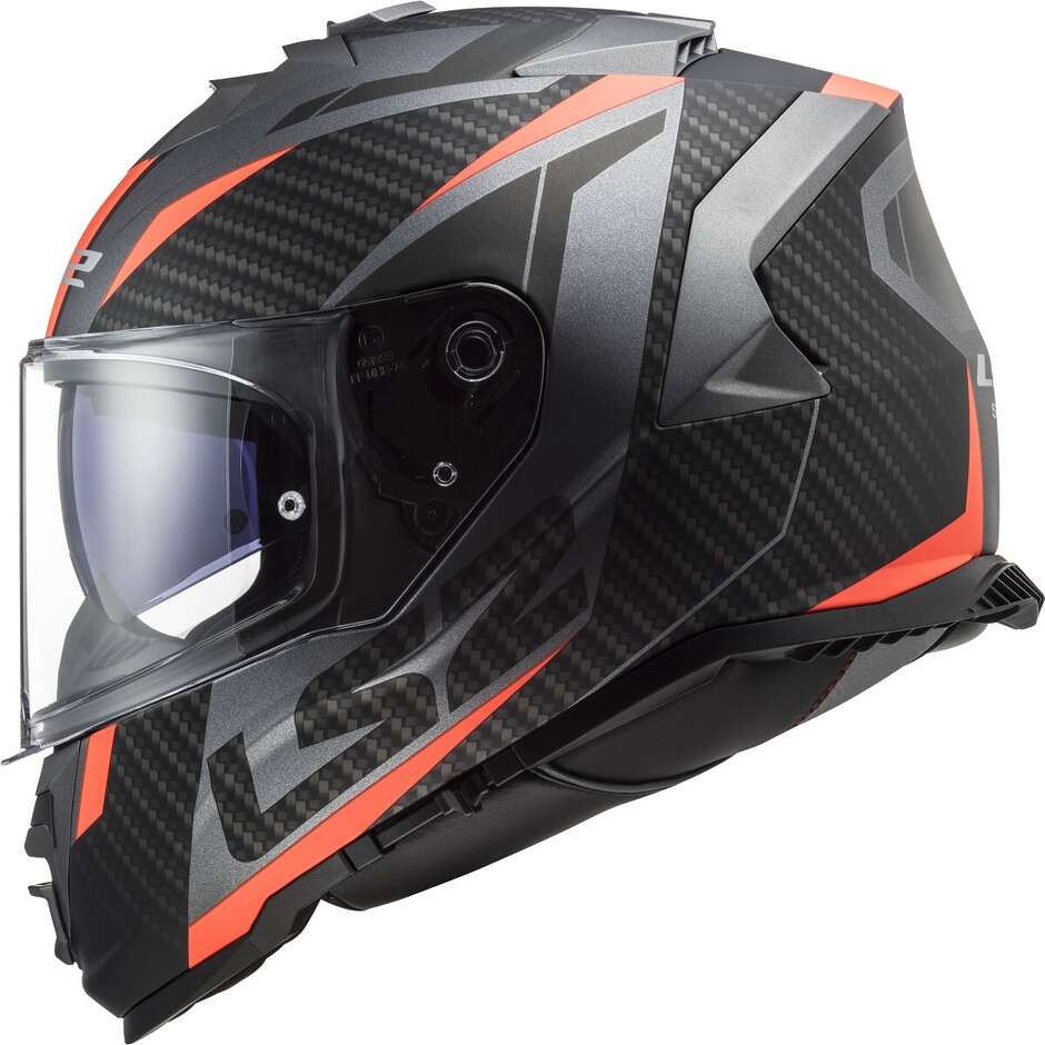 Casco Integrale Moto Ls2 FF800 STORM 2 RACER Titanio Opaco Arancio